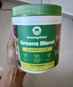 Amazing Grass Greens Blend Superfood: Super Greens Powder Smoothie Mix for Boost Energy ,with Organic Spirulina, Chlorella, Beet Root Powder, Digestive Enzymes & Probiotics, Original, 30 Servings Superfood - Original 30 Servings (Pack of 1) 42 71g4HaCyntL