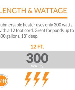 K&H Pet Products Thermo-Pond Perfect Climate Submersible Pond Deicer Gray 8" x 8" 300W, 1 Count (Pack of 1) 11 71g6hmk 0L