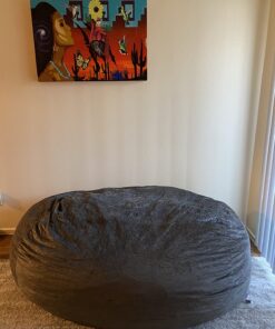 Amazon Basics Memory Foam Filled Bean Bag Lounger with Microfiber Cover, 6 ft, Grey, Solid 33 71g7om yOwL