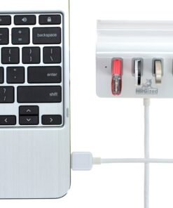 Artix M-325 USB 3.0 4-Port Portable Hub (NOT A Charger) with 2-Foot USB 3.0 Cable - 4-Port Hub with Stand (Silver) 15 71g8B40522L