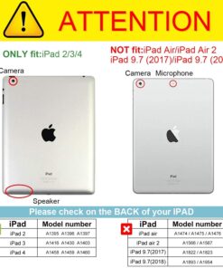 AVAWO Kids Case for iPad 2 3 4 (Old Model) 9.7 Inch - Light Weight Shock Proof Convertible Handle Stand Kids Friendly for iPad 2, iPad 3rd Generation, iPad 4th Generation Tablet - Blue for iPad 2 3 4 Generation (Old Model) 24 71g8faPc16L