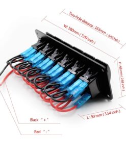 Switchtec 2 3 5 7 Gang Rocker Switch Aluminum Panel with 4.8 Amps Dual USB Rocker Style Fast Charger with Voltmeter, Blue Backlit Led, Pre-Wired for Marine, Boat, Car, Truck 21 71gAe6ZveL