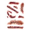 Zombie Scars Tattoos Bloody Scar with Fake Blood Costume Makeup Halloween Decorations Party Favor Style 1