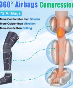 Leg Massager with Air Compression & Heat, 4-In-1 Foot Calf Thigh Knee Massager for Circulation & Pain Relief, 4 Modes 4 Intensities 2 Heat Levels, 10*2 Airbags, Compression Boots Machine, Fit 5'1-6'2 24 71gBqjby62L 4