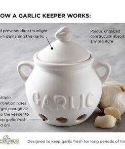 Fox Run Container Garlic Storage and Baking, 5.25" Keeper, White 17 71gC1aO4TaL