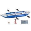 Sea Eagle 420X Explorer Inflatable Kayak- Fishing, Touring, Camping, Exploring &White Watering-Self Bailing, Removable Skeg, Drop Stitch Floor Blue 420X Deluxe Package 19 71gCR0odilL