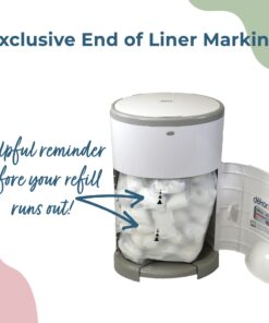 DEKOR Diaper Classic Hands-Free Diaper Pail | White | Easiest to Use | Just Step – Drop – Done | Doesn’t Absorb Odors | 20 Second Bag Change | Most Economical Refill System 34 71gDAowmPLL