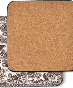 Alternative view of Pimpernel Spode Woodland Collection Coasters | Set of 6 | Cork Backed Board | Heat and Stain Resistant | Drinks Coaster for Tabletop Protection | Measures 4” x 4”