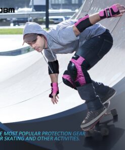 JBM Adult & Kids Knee Pads Elbow Pads Wrist Guards 3 in 1 Protective Gear Set for Skateboarding, Skating, Inline Skating, Roller Skating, Scooter, Biking and Multi-Sports Large (12+ years) Pink 22 71gDfTARCrL 1