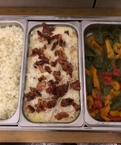 Nutrichef Professional Stainless Steel Buffet Warmer Server with 3 Trays | Portable Hot Plate Food Warmer Station for Parties & Events | Easy to Clean | 3 See-through lids | Max Temperature 175F 3 Pot 3.5 Quart 16 71gDxCYbP2L