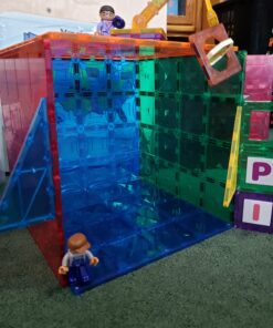 Mag-Genius Magnet Tiles Super Big Magnet Toy Building Toy Board Size of 16 Magnet Tiles 3 Stabilizer 12" X 12" Magnet Plates Compaible with Any Other Brand 21 71gEHVhtUoL