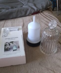 DOUDING Aroma Glass Diffuser for Essential Oil, Cool Mist Glass Humidifier with 7 LED Color Changing Light, Auto-Off Safety for Home Office Spa, 120ml(Black Base) Black Base 59 71gFs1TsbEL