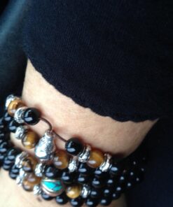 COAI Black Obsidian Stone Bracelet Necklace Mala Beads 108 Tiger Eye 45 71gGxSc7z1L