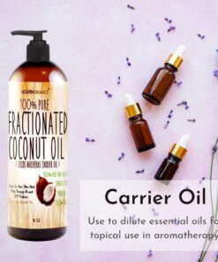 Molivera Organics Premium 16oz Fractionated Coconut Oil - Pure & Natural for Skin, Hair, and Massage - Cold Pressed, Non-Greasy Formula - Ideal Carrier Oil for Essential Oils - Bottled in USA 16 Fl Oz (Pack of 1) 22 71gIAQVIcL 1