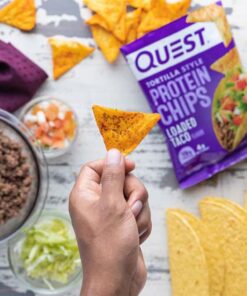 Quest Nutrition Tortilla Style Protein Chips, Loaded Taco, Low Carb, Gluten Free, Baked, 1.1 Ounce (Pack of 8) 12 71gJ8rR3bL