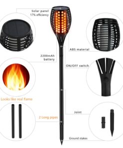 Aityvert Upgraded Solar Torch Lights 43 inches Flickering Dancing Flames Waterproof Outdoor Landscape Decorations Lighting Dusk to Dawn Auto On/Off Solar Lights for Halloween Christmas 2-Pack 2 Pack 21 71gJN0Le1ZL
