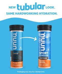 Nuun Sport + Caffeine Electrolyte Tablets for Proactive Hydration, Mixed Flavor Box, 4 Pack (40 Servings) Mixed flavors 10 Count (Pack of 4) 16 71gJrqLUl5L