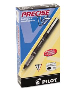Pilot, Precise V7, Capped Liquid Ink Rolling Ball Pens, Fine Point 0.7 mm, Black, Pack of 12 17 71gJsArQRFL