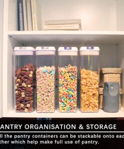 Alternative view of NUMYTON Airtight Food Storage Containers - 4Pcs - Pantry Organization and Storage- BPA-Free - Cereal Containers Storage Set - for Cereal, Corn Flakes, Pasta, Spaghetti, Sugar & Flour