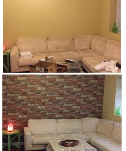 Wallpaper Faux Smooth Rust Tuscan Brick Wall, Looks Real Up! 11 yd 56 71gLbcElSDL