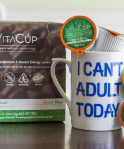 VitaCup Energy Dark Roast Coffee Pods, Boost Focus & Metabolism, Antioxidants, B Vitamins, Bold & Smooth,100% Arabica Coffee, Recyclable Single Serve Pod Compatible with Keurig K-Cup Brewers,16 Ct Dark Roast Energy 16 Count (Pack of 1) 38 71gLhb cvL