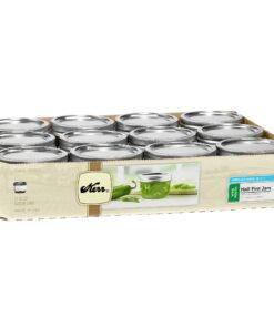 Alternative view of Kerr Wide Mouth Half-Pint Glass Mason Jars 8-Ounces with Lids and Bands 12-Count per Case (1-Case)