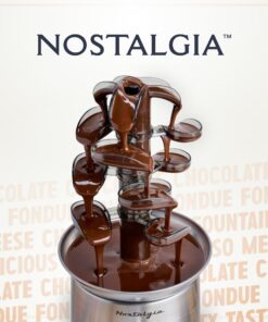 Nostalgia 4 Tier Electric Chocolate Fondue Fountain Machine for Parties - Melts Cheese, Queso, Candy, and Liqueur - Dip Strawberries, Apple Wedges, Vegetables, and More - 32-Ounce - Stainless Steel Original 27 71gN10JsbRL