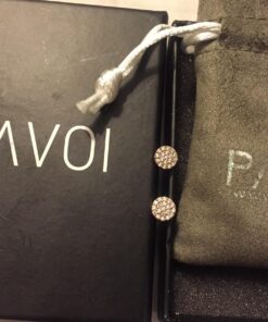 PAVOI 14K Gold Plated Sterling Silver Post Stud Earrings for Women | Pave CZ Mini Disc | Gold Earrings for Women Rose Gold 29 71gNaOyhrL