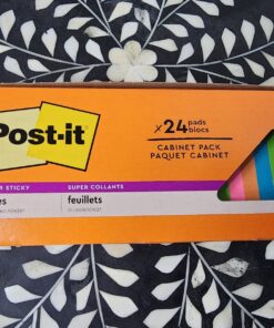 Post-it Super Sticky Notes, 3x3 in, 24 Pads, 2x the Sticking Power,Energy Boost Collection, Bright Colors (Orange, Pink, Blue, Green), Recyclable 49 71gNqvt0SkL