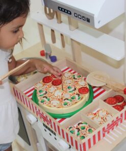 Melissa & Doug Wooden Pizza Play Food Set With 36 Toppings - Pretend Food And Pizza Cutter/ Toy For Kids Ages 3+ 40 71gO81e4gpL 1