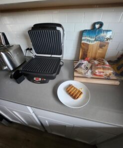 Hamilton Beach Steak Lover's Electric Indoor Searing Grill, Nonstick 100 Square, Stainless Steel (25331), Black and Stainless, Medium Serving 35 71gOOLJfaeL