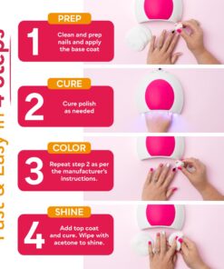 SUNUV SUN2C 48W UV Light for Nails, UV LED Nail Lamp with 4 Timer Settings, User-Friendly LED Nail Light Compatible with All Gel Types, Quick Drying Nail Dryer Pink 27 71gPRUqua7L