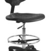 BenchPro Deluxe Polyurethane Chair With 18” Adjustable Footring and Heavy Nylon Base , 21"-31" Height Adjustment, 450 lbs Capacity Measures 18.5" width by 22"-32" height by 18" depth Black 9 71gQSkd2M7L