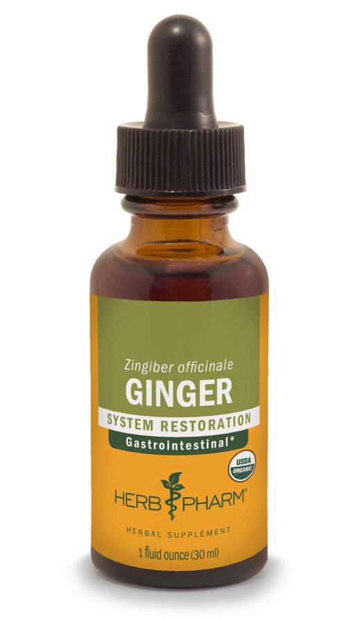 Herb Pharm Certified Organic Ginger Liquid Extract for Digestive Support - 1 Ounce 1 Fl Oz (Pack of 1)