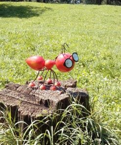 Smarty Gadgets - Metal Garden Art Decoration, Steel Red Ant Figurine with Solar Powered LED Lights for Yard, Patio, Lawn and Garden Decor and Ornament, Outdoor and Indoor Statue, 11" X 10" 37 71gRpI1 gbL