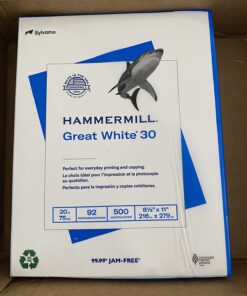 Hammermill Printer Paper, Great White 30% Recycled Paper, 8.5 x 11 - 1 Ream (500 Sheets) - 92 Bright, Made in the USA, 086710 1 Ream | 500 Sheets Letter (8.5x11) 34 71gRvGPa8L