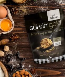 Sukrin Gold - Natural Brown 1:1 Sugar Substitute with Erythritol and Stevia, Zero Calorie Sweetener for Keto and Low Carb Diets, Gluten Free, Vegetarian, Baking, Non GMO, 1.1 lb Bag (1 Pack) 14 71gS1qFHL
