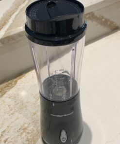 Hamilton Beach Portable Blender for Shakes and Smoothies with 14 Oz BPA Free Travel Cup and Lid, Durable Stainless Steel Blades for Powerful Blending Performance, Black (51101AV) 14 oz. 1 Jar 50 71gS9jS zzL