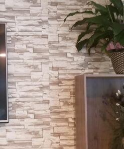 RoomMates RMK9026WP Natural Stacked Stone Peel and Stick Wallpaper Light Gray 46 71gSiq3dw0L