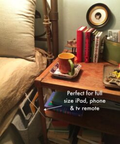 Kikkerland Grey Felt Bedside Pocket Caddy, Large Pocket Felt Storage, Organizer for Magazine Remotes Phone, Storage Bag Pocket for Bunk, Grey Single 23 71gV2Eib9ML