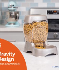 Alternative view of Petmate Pet Cafe Feeder Dog and Cat Feeder Pearlescent Colors 3 Sizes, Made in USA 6 lb. Pearl Tan