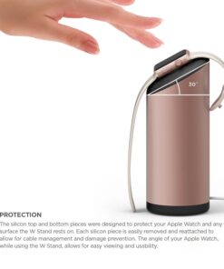 elago W Charging Stand Compatible with Apple Watch Series Ultra2/Ultra/9/8/7/6/SE/5/4/3/2/1/SE (49mm, 45mm, 44mm, 42mm, 41mm, 40mm, 38mm) - Premium Aluminum, Fits Within Car’s Cupholder (Rose Gold) Rose Gold 18 71gWG0wjEHL