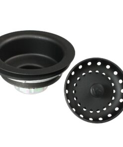 Plumb Pak K5414BLK Keeney Stainless Steel Kitchen Sink Strainer with Fixed Post Basket, Fits Standard 3-1/2-Inch Openings, 3-1/2 In. to 4 In, Black 24 71gWdemuJ9L