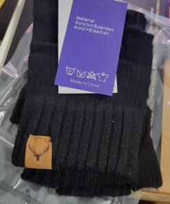 LADES Fingerless Gloves - Thermal Winter Gloves Warm Knitted Half Finger Gloves Mittens for Men Typing Driving Working Black 24 71gXBsl1Q L