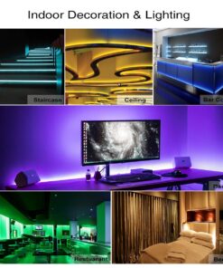 DAYBETTER Led Strip Lights 16.4ft Waterproof Color Changing Led Lights with Remote Controller 30 71gYfYk3sVL