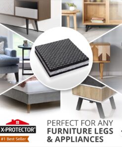 Alternative view of Non Slip Furniture Pads X-PROTECTOR - 8 PCS 4" - Premium Furniture Grippers! Rubber Feet Hardwood Floor Protectors for Furniture Legs - Couch Stoppers - Keep Your Furniture in Place Forever! 4 inch 8 Square
