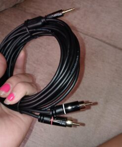 KabelDirekt – RCA to Jack 3.5 Adapter Cable – 15 ft – Versatile Plug-and-Play Audio Cable (Aux/3.5mm to 2X RCA for Connection to Smartphone, Tablet, Home Theater, soundbar, TV, Notebook, MP3) 15 feet 24 71gaQ70dUHL