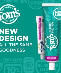Tom's of Maine Fluoride-Free Antiplaque & Whitening Natural Toothpaste, Peppermint, 5.5 oz. (Packaging May Vary) 11 71gaT44rgqL