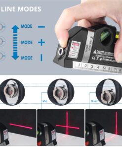 Laser Level Line Tool, Qooltek Multipurpose Cross Line Laser 8 feet Measure Tape Ruler Adjusted Standard and Metric Rulers for hanging pictures 32 71gc0ojiQaL