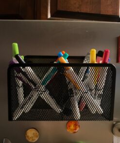 Workablez Pencil Holder for Desk, Magnetic Pen Holder for Refrigerator, Magnetic Marker Holder for Whiteboard, Magnetic Holder, Whiteboard Marker Holder Magnetic Marker Holder w. 2 Large Compartments 2 compartments 43 71gcPMTlnFL
